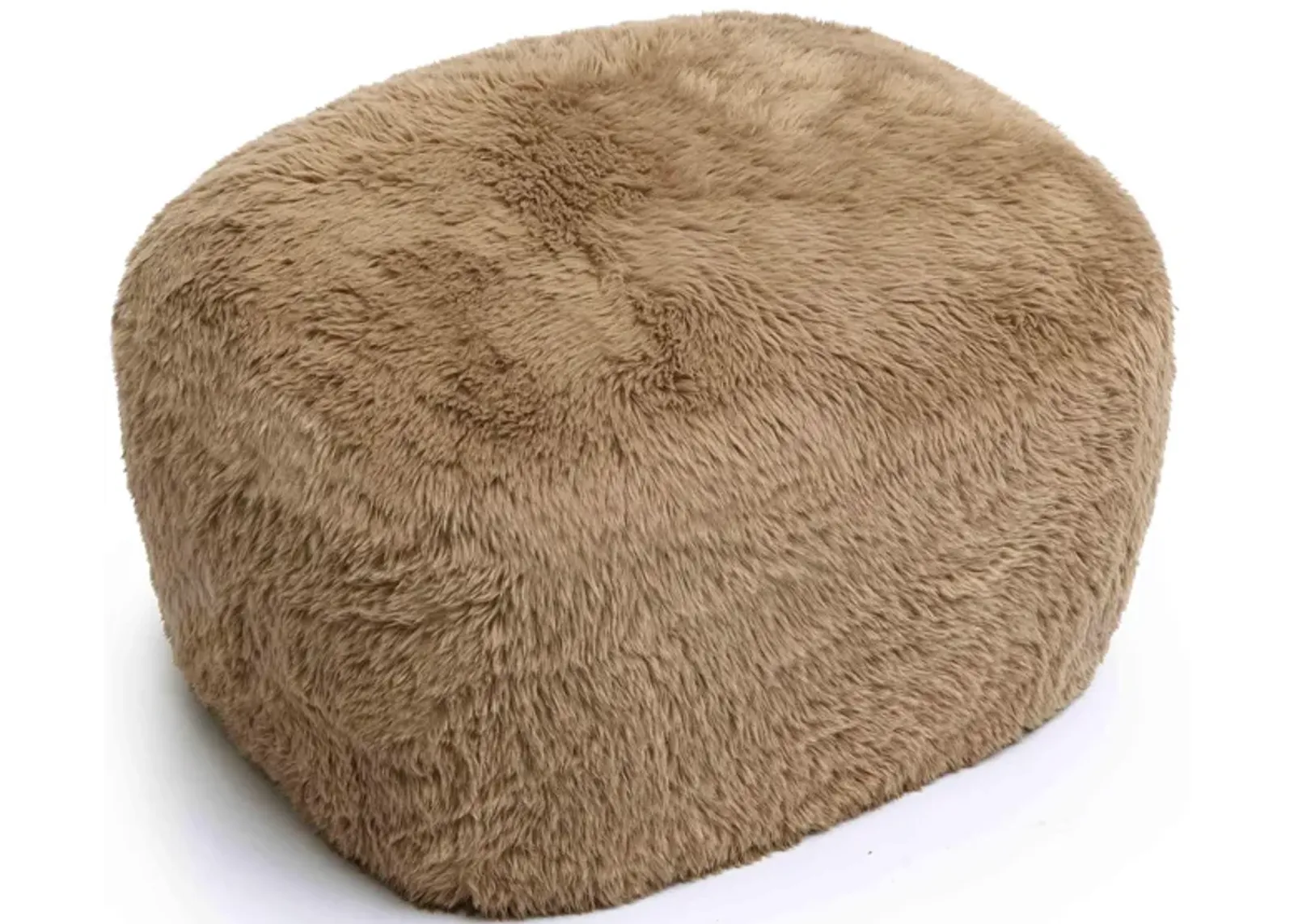 Britt Dark Taupe Vegan Shearling Ottoman