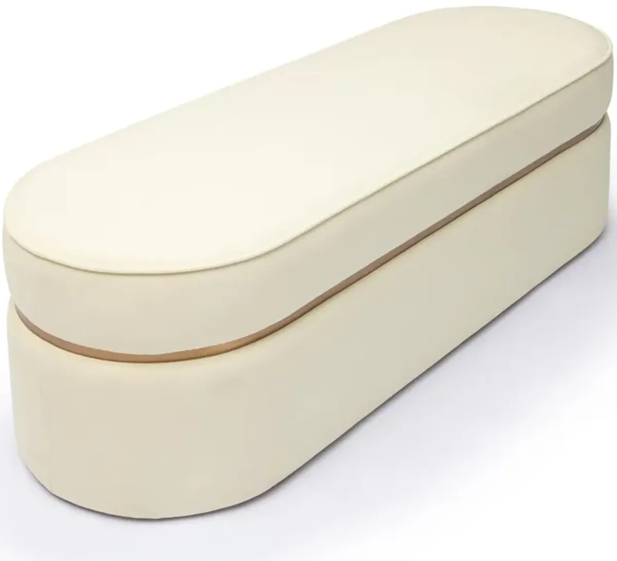 Pomp Cream Velvet Bench