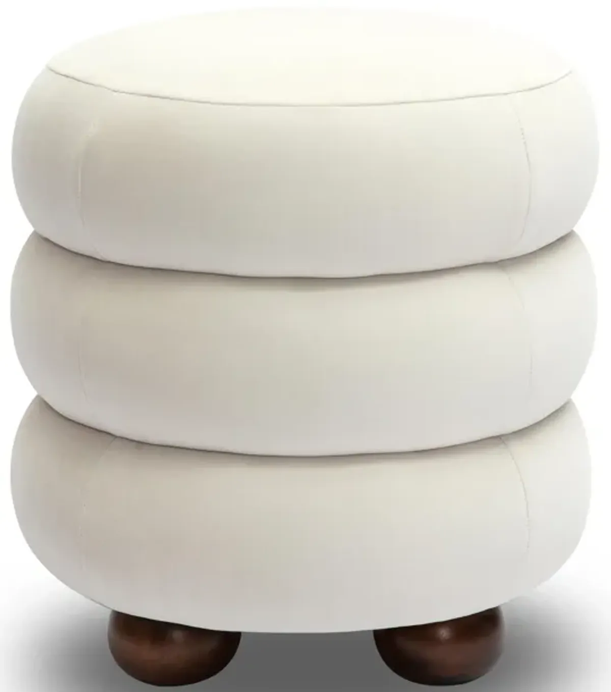 Stefanie Cream Velvet Ottoman