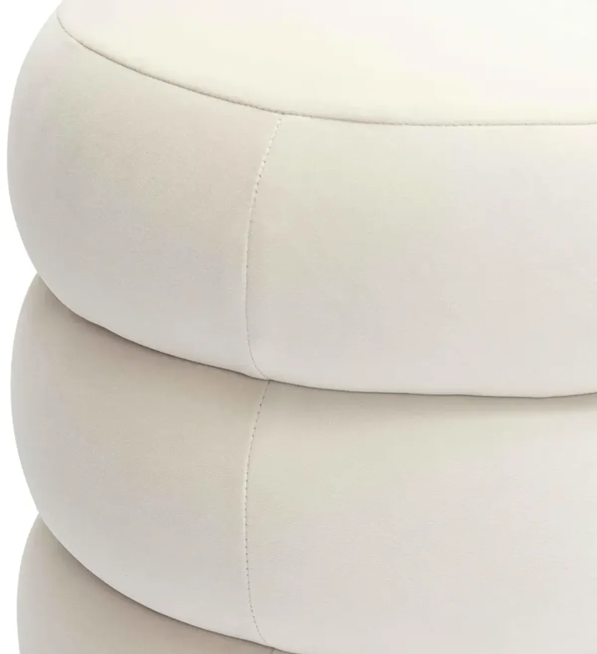 Stefanie Cream Velvet Ottoman