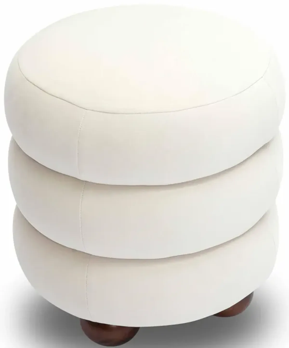 Stefanie Cream Velvet Ottoman