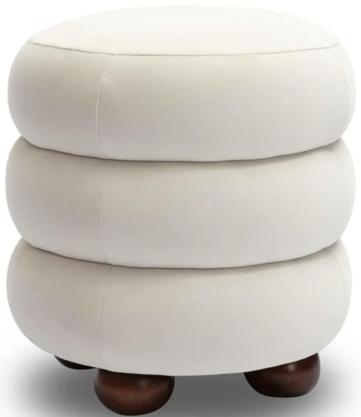 Stefanie Cream Velvet Ottoman