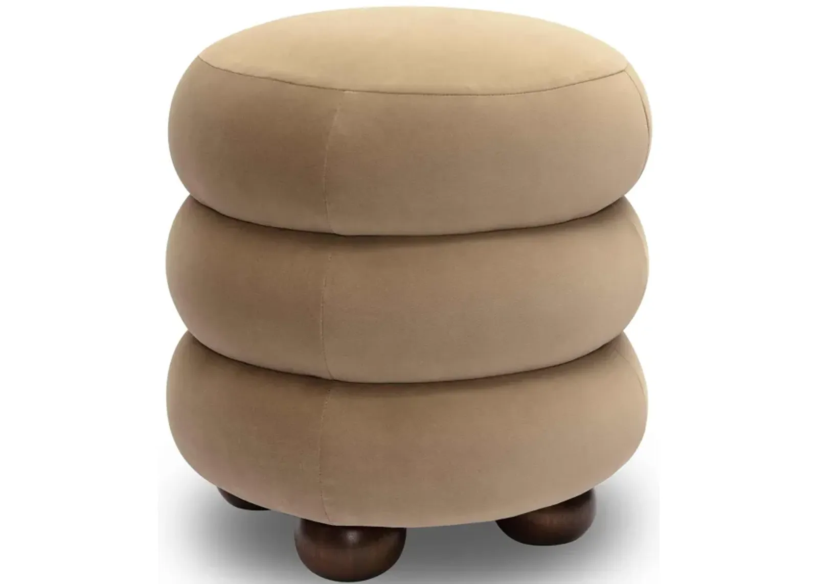 Stefanie Taupe Velvet Ottoman