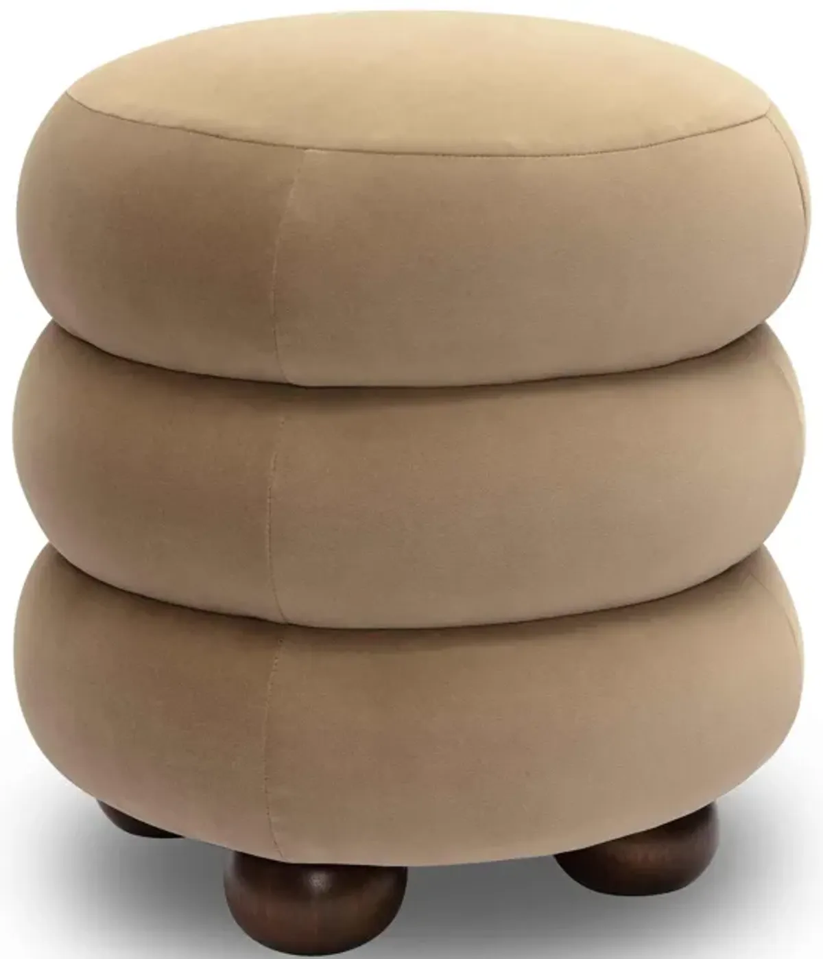 Stefanie Taupe Velvet Ottoman