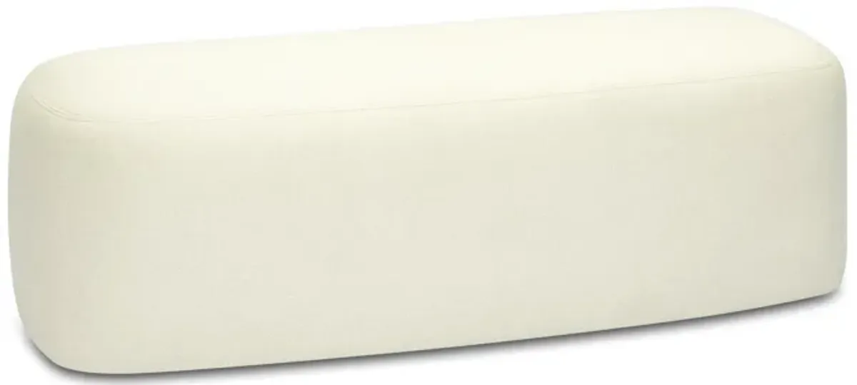 Graceland Cream Faux Mohair Bench