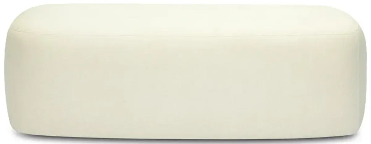 Graceland Cream Faux Mohair Bench