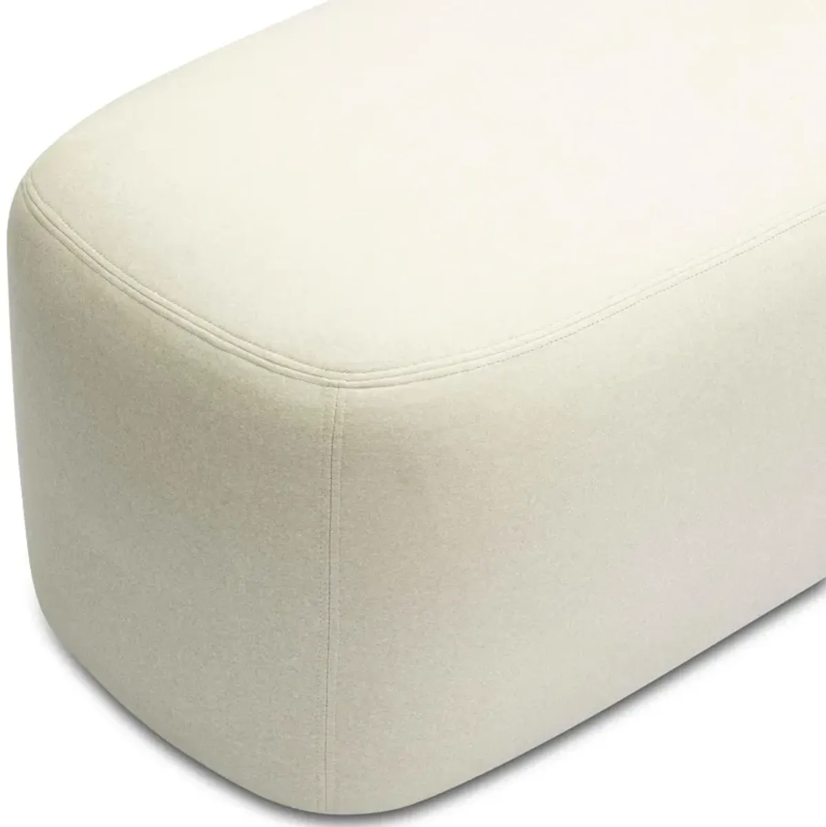 Graceland Cream Faux Mohair Bench