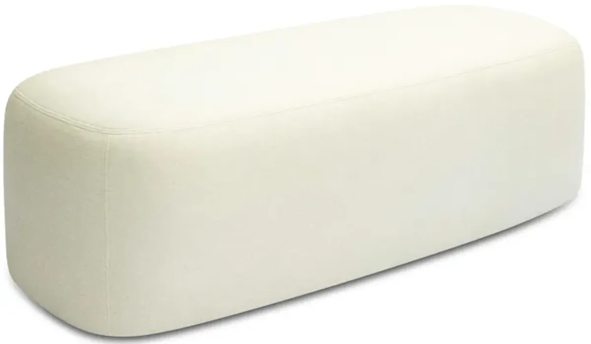 Graceland Cream Faux Mohair Bench