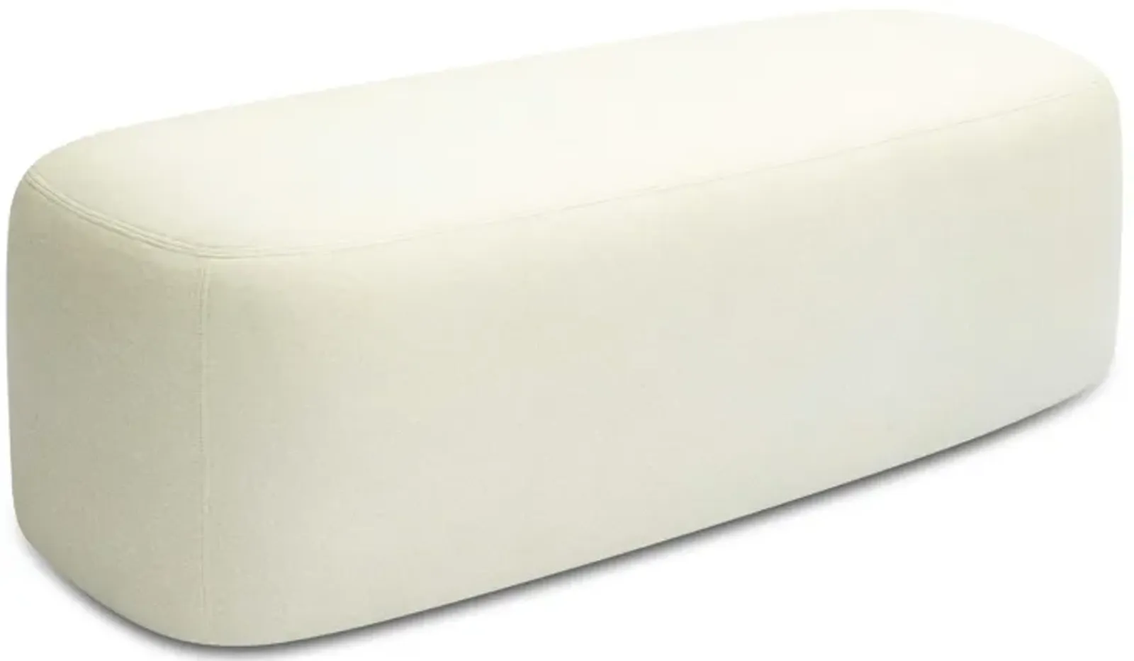 Graceland Cream Faux Mohair Bench