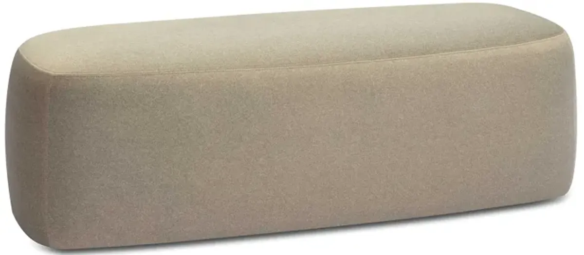 Graceland Taupe Faux Mohair Bench