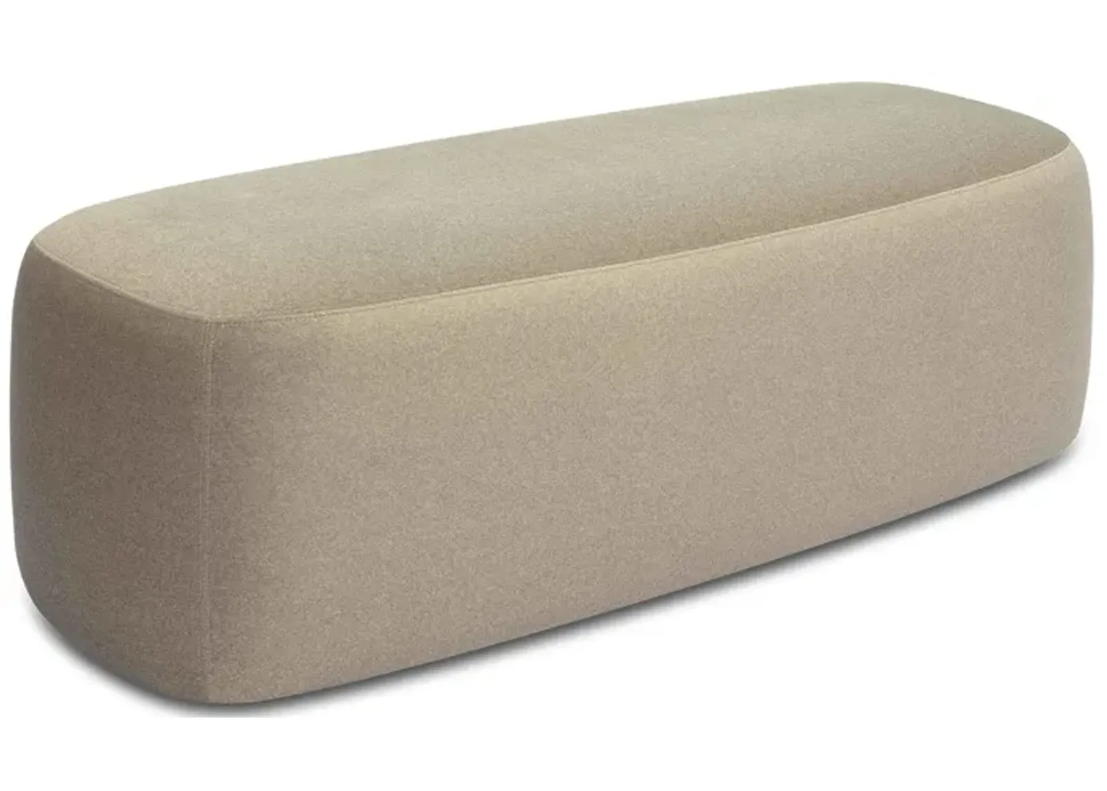 Graceland Taupe Faux Mohair Bench