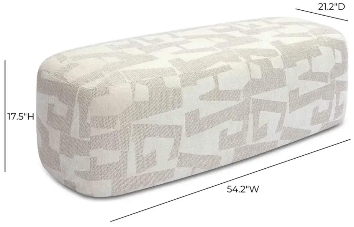 Graceland Cream Jacquard Bench