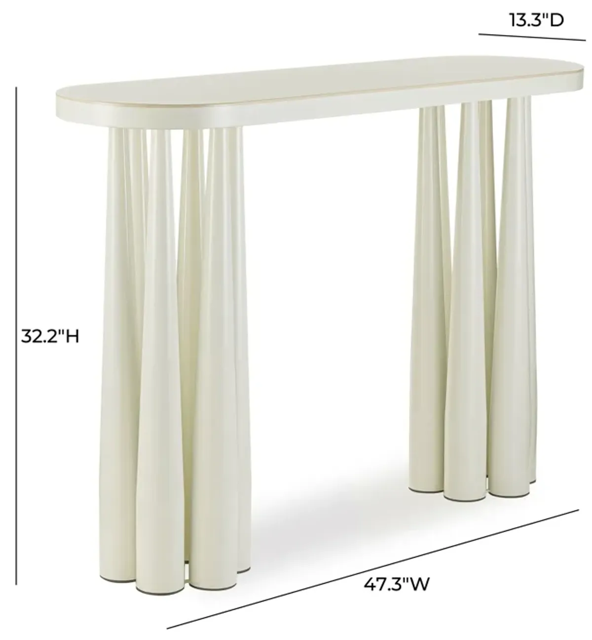 Titan Cream Glossy Console Table