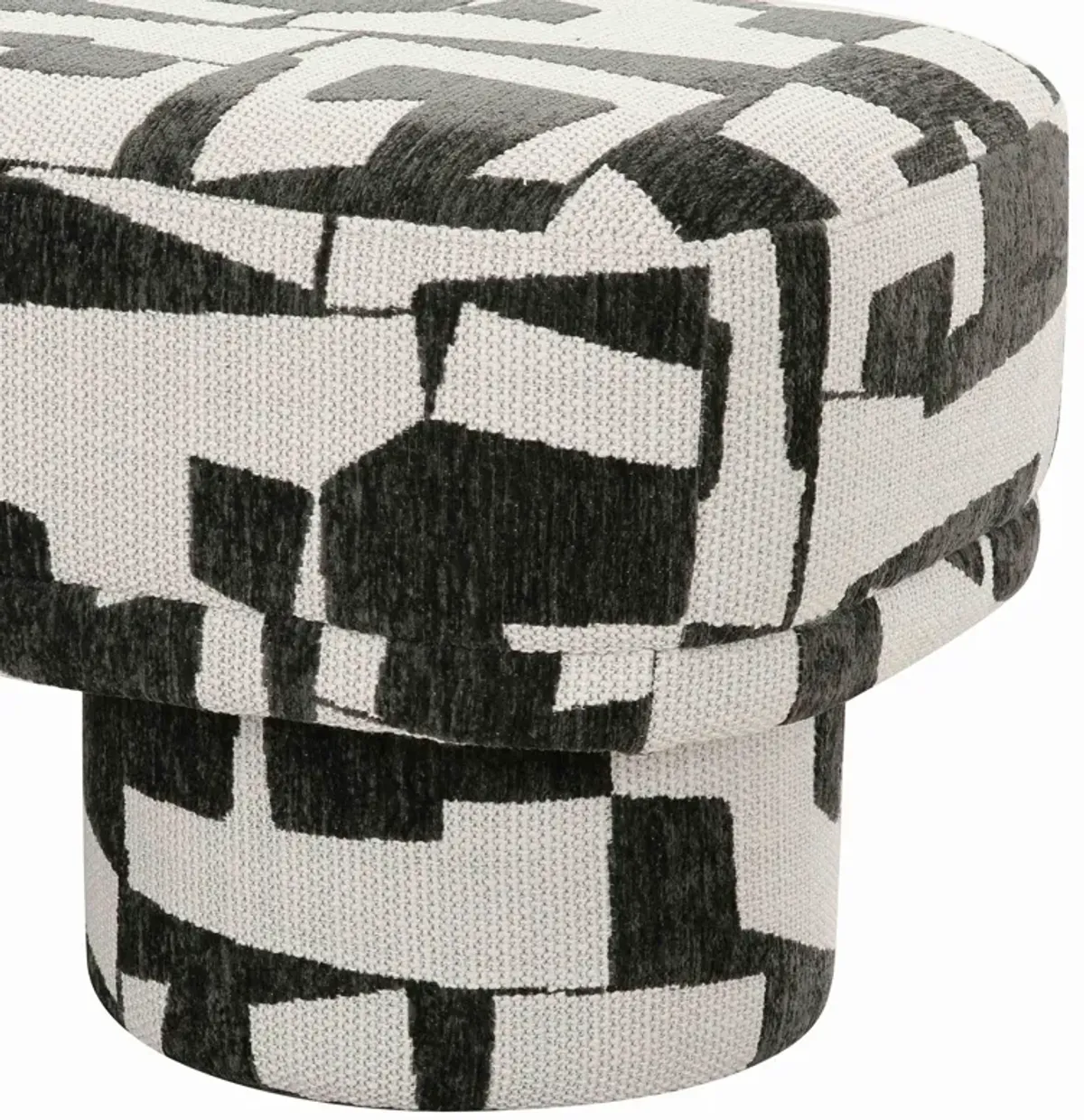 Lena Black and White Jacquard Bench