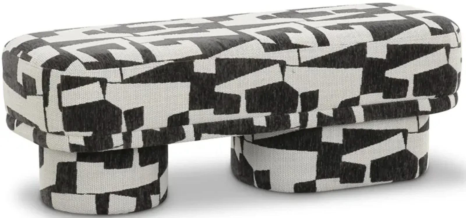 Lena Black and White Jacquard Bench