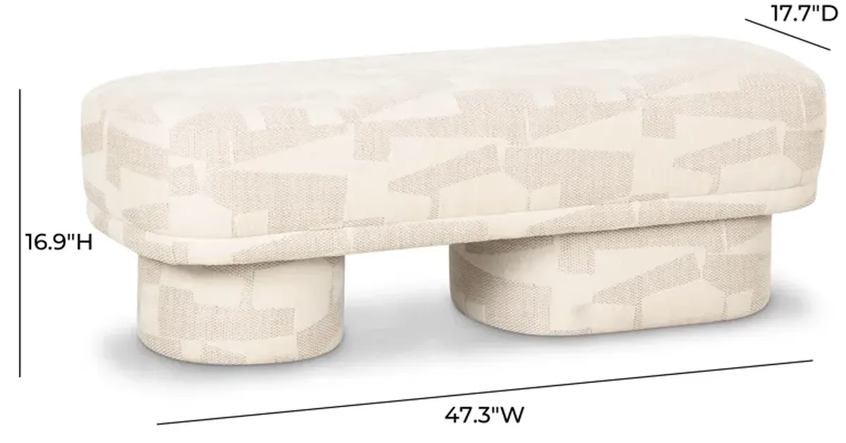 Lena Cream Jacquard Bench