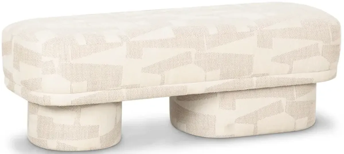 Lena Cream Jacquard Bench