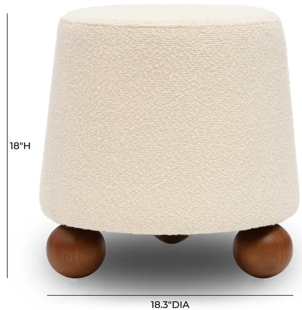 Jaine Cream Boucle Stool