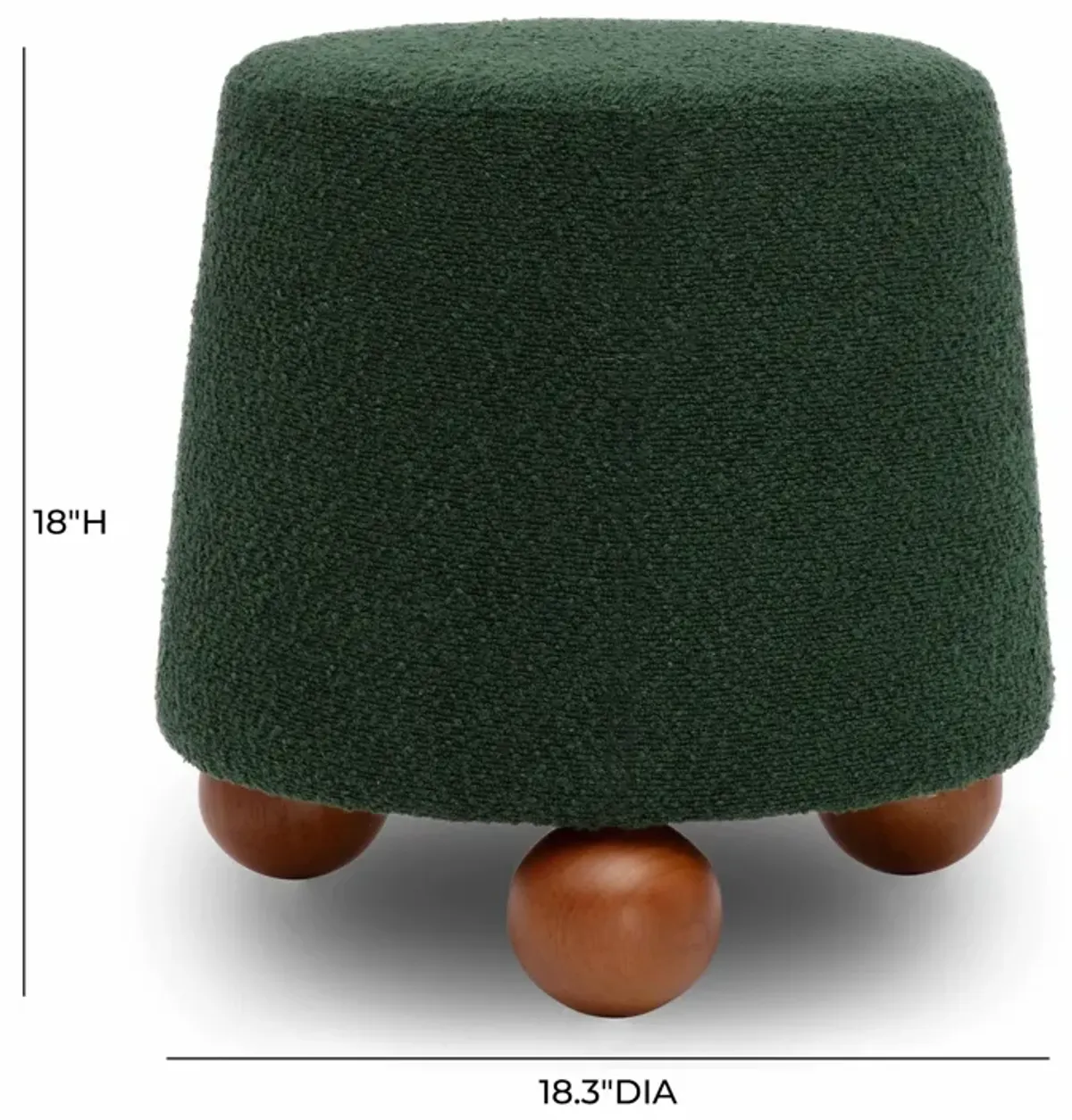 Jaine Forest Green Boucle Stool