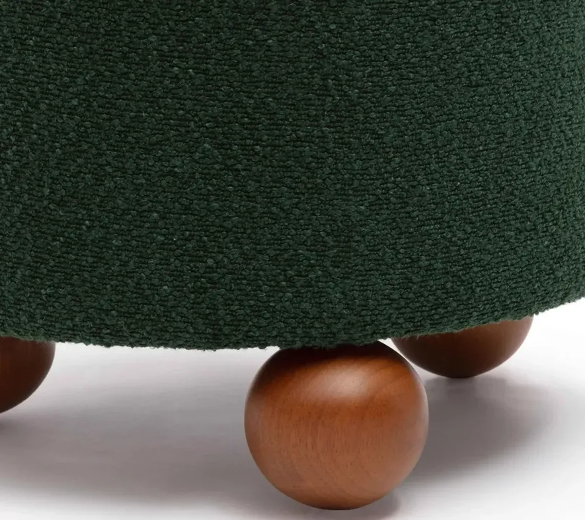 Jaine Forest Green Boucle Stool