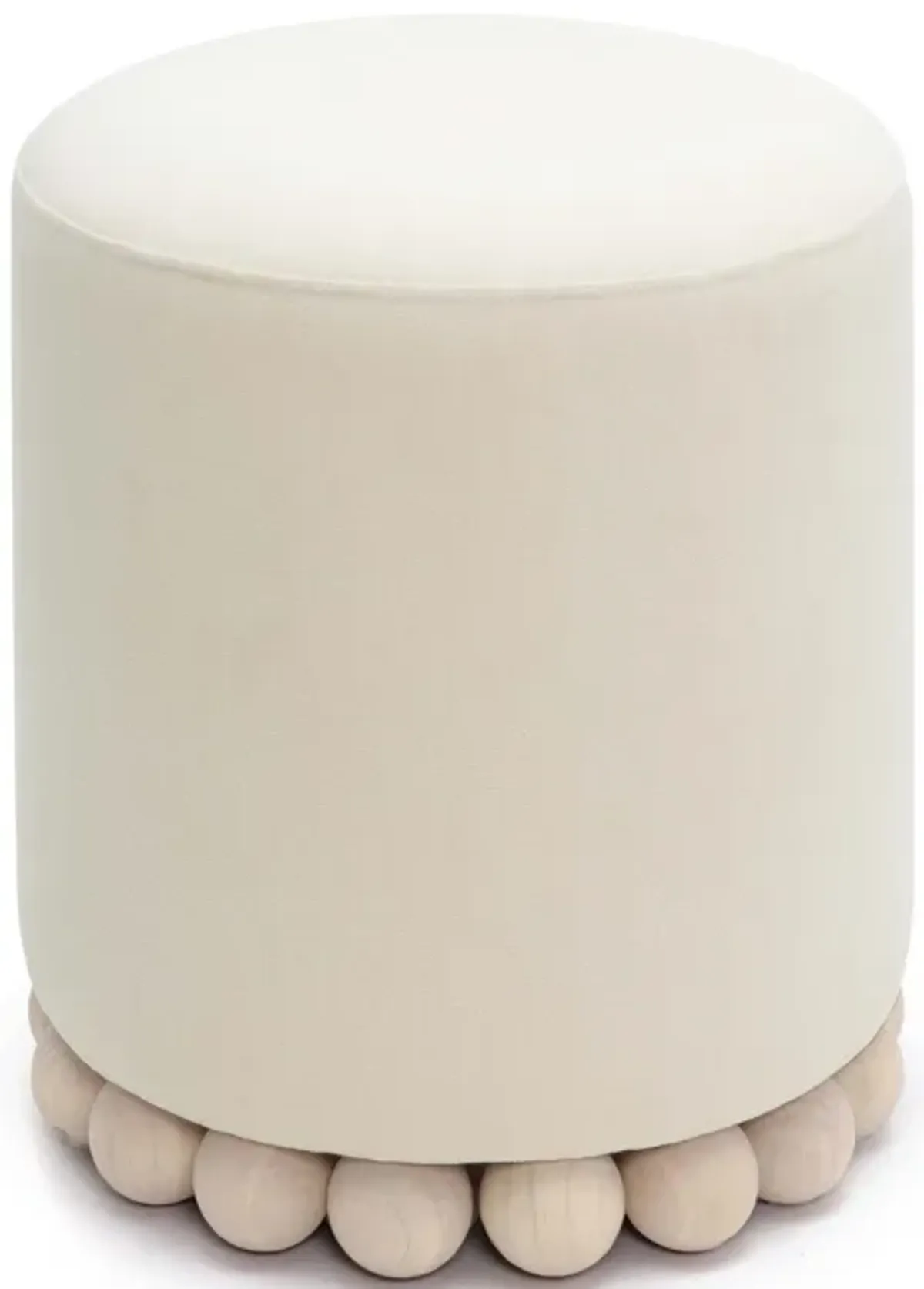 Dex Cream Upcycled Fabric Ottoman