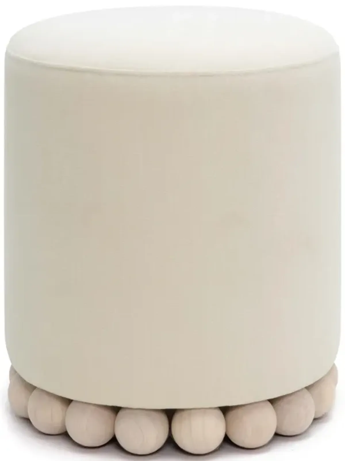 Dex Cream Upcycled Fabric Ottoman