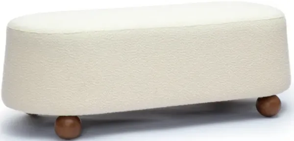 Jaine Cream Boucle Large Ottoman