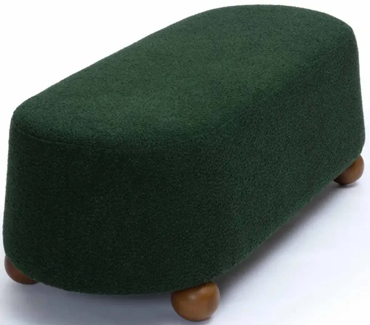 Jaine Forest Green Boucle Large Ottoman