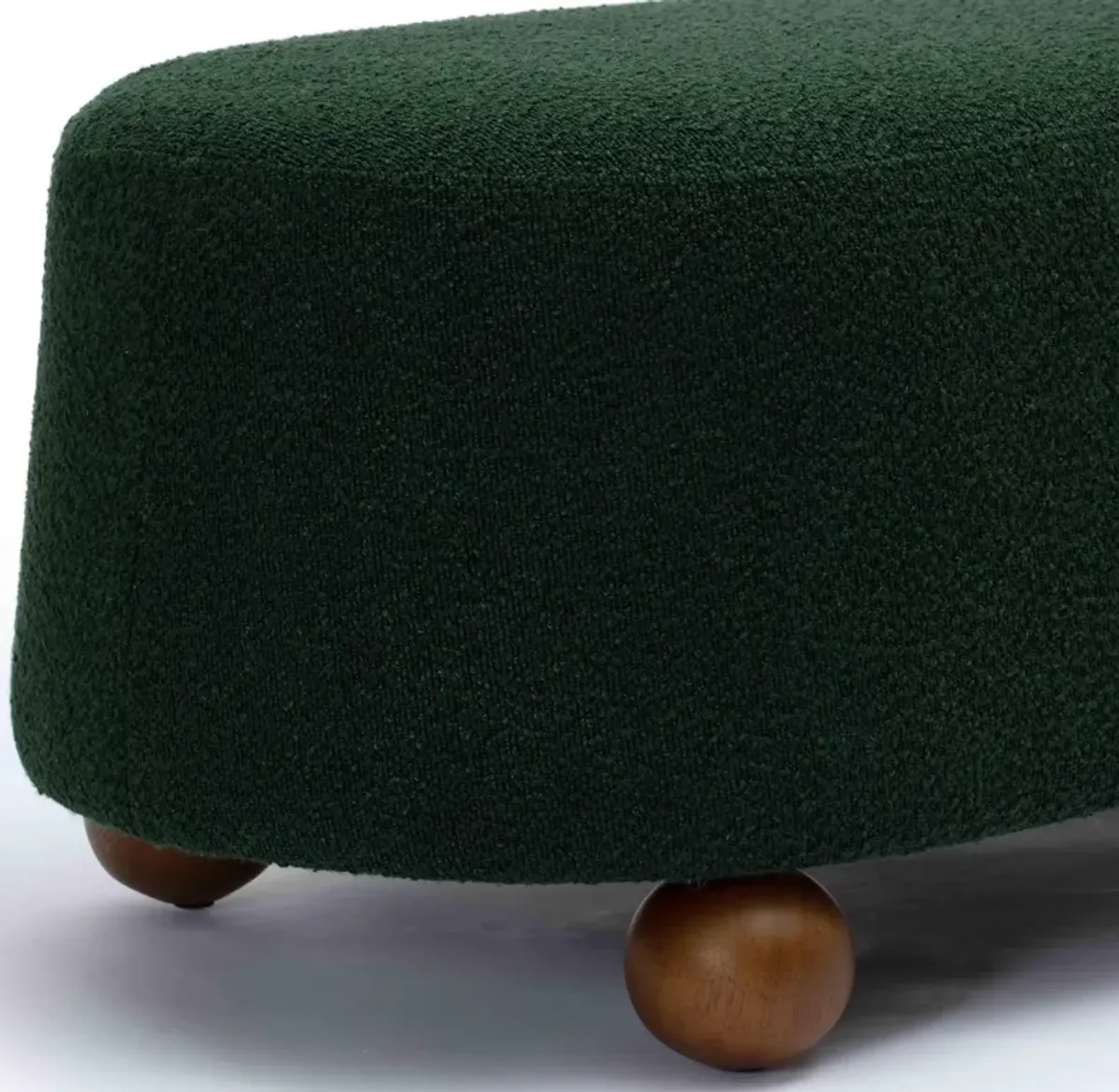 Jaine Forest Green Boucle Large Ottoman