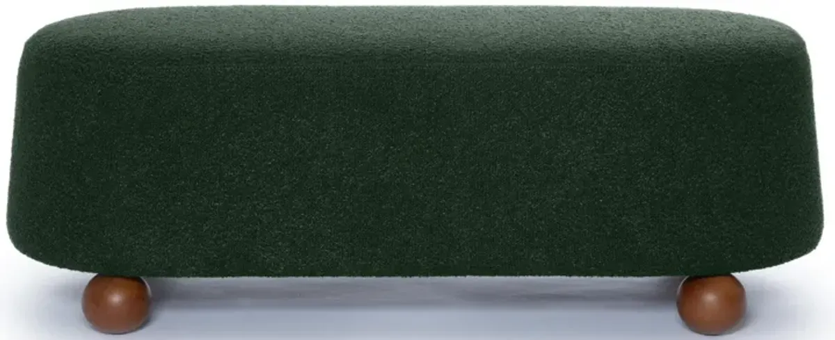 Jaine Forest Green Boucle Large Ottoman