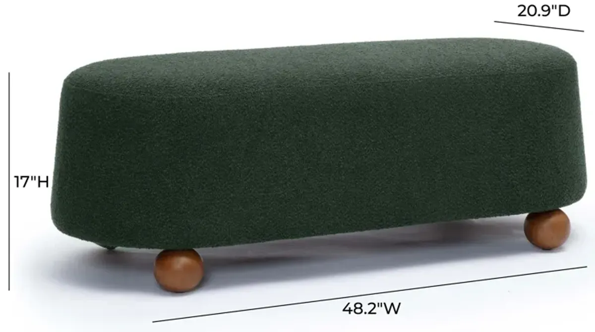 Jaine Forest Green Boucle Large Ottoman