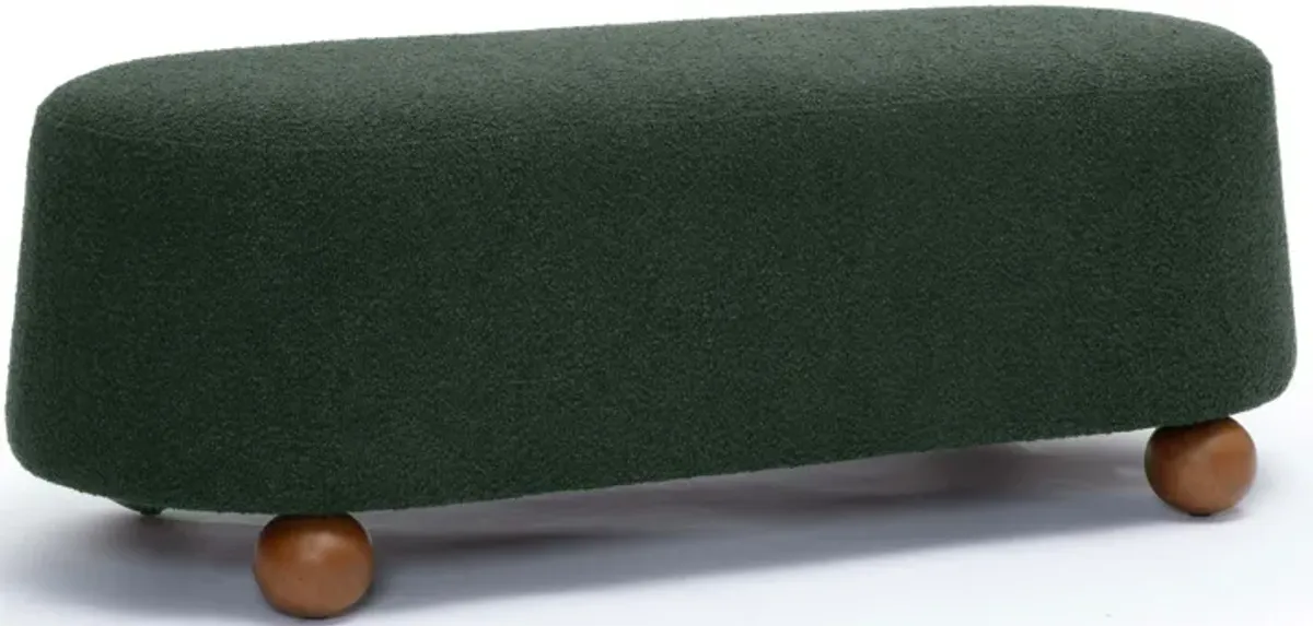 Jaine Forest Green Boucle Large Ottoman