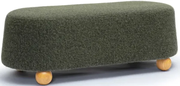 Jaine Forest Green Loose Mohair Large Ottoman