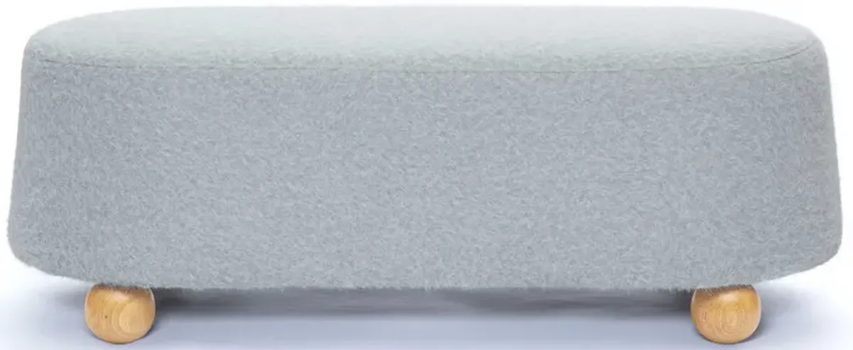 Jaine Stone Grey Loose Mohair Large Ottoman