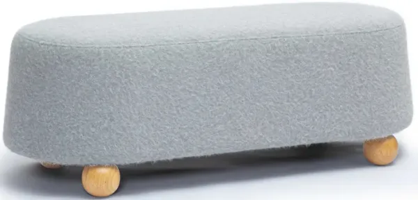Jaine Stone Grey Loose Mohair Large Ottoman