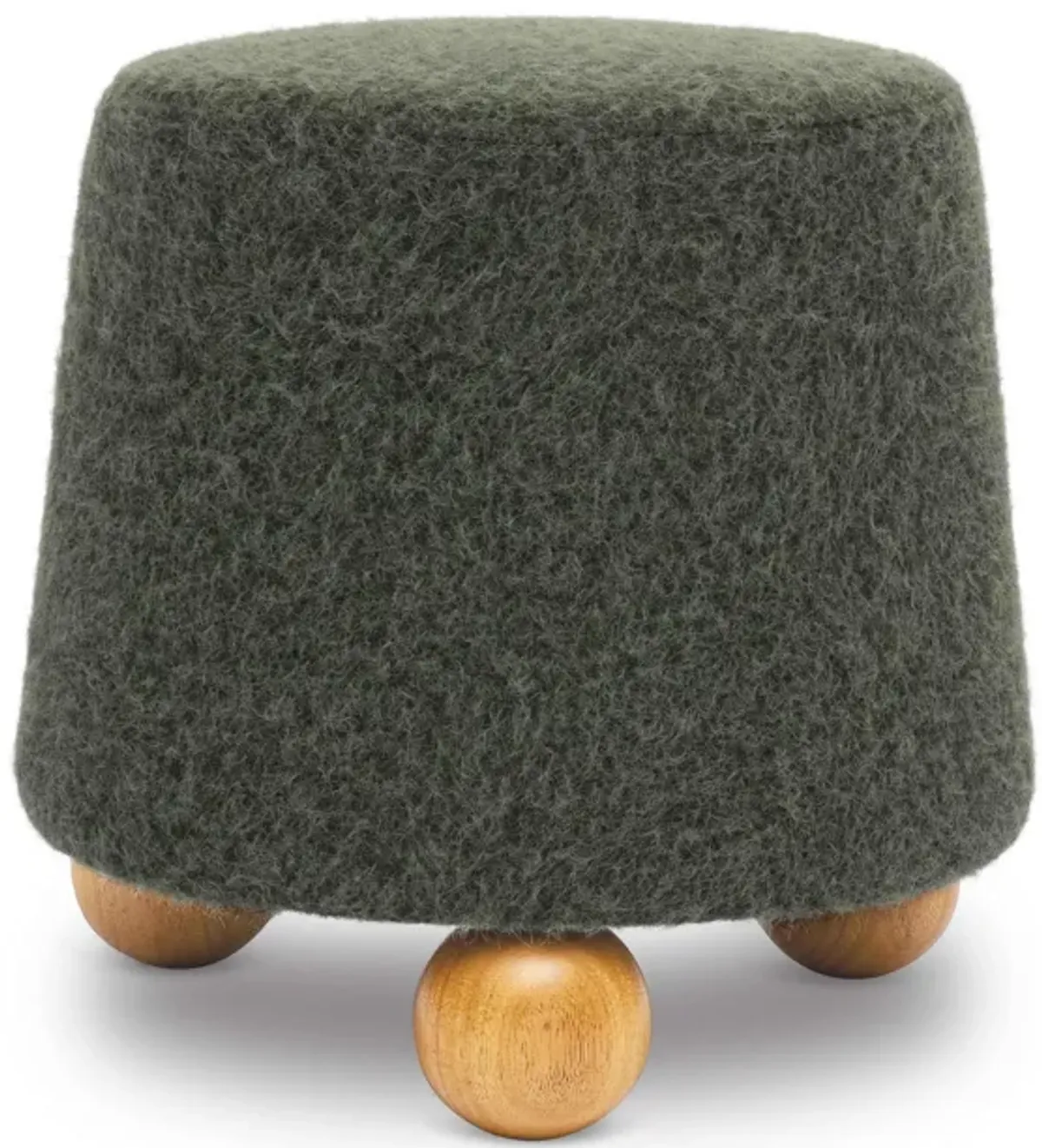 Jaine Forest Green Loose Mohair Ottoman