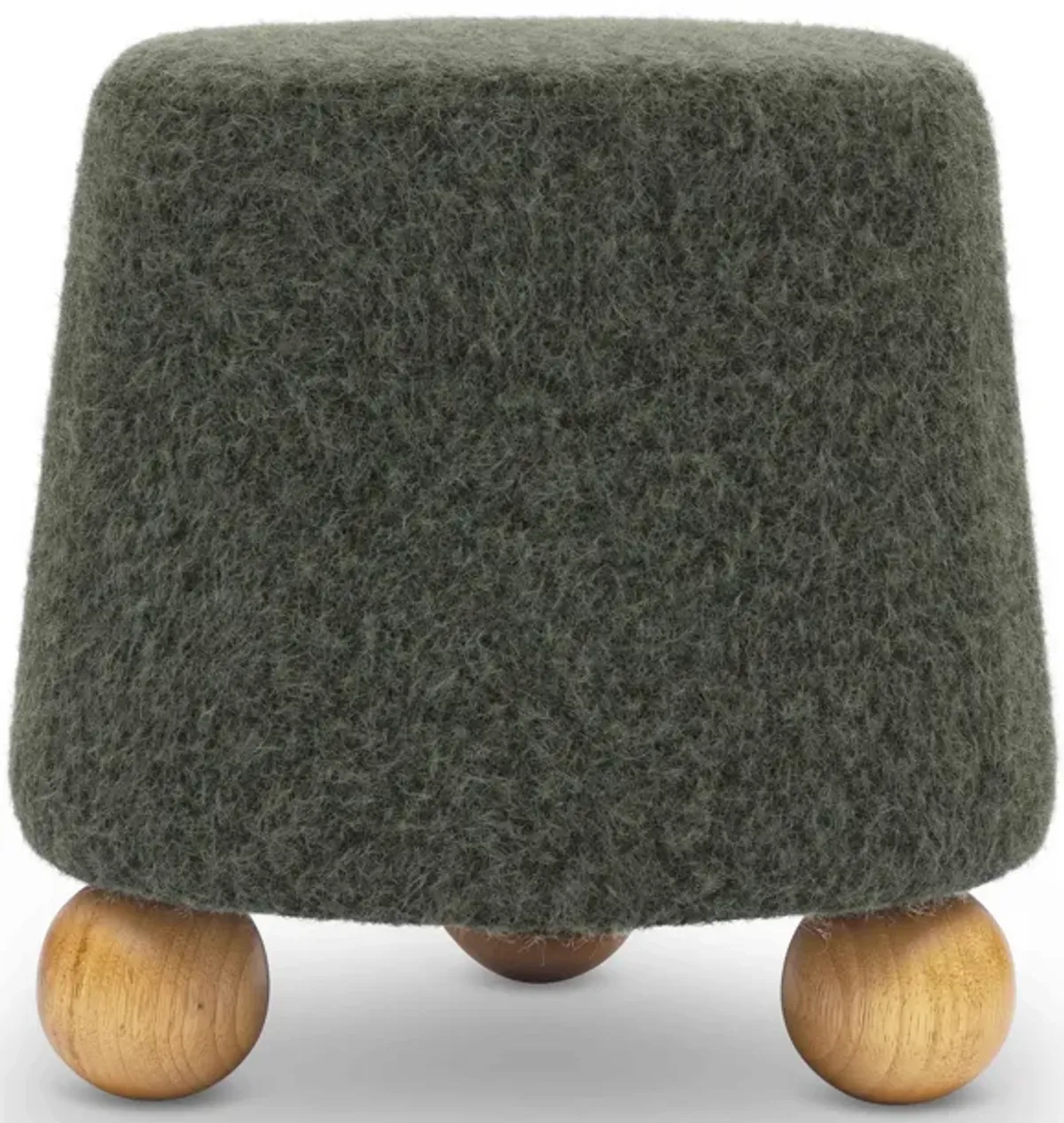 Jaine Forest Green Loose Mohair Ottoman