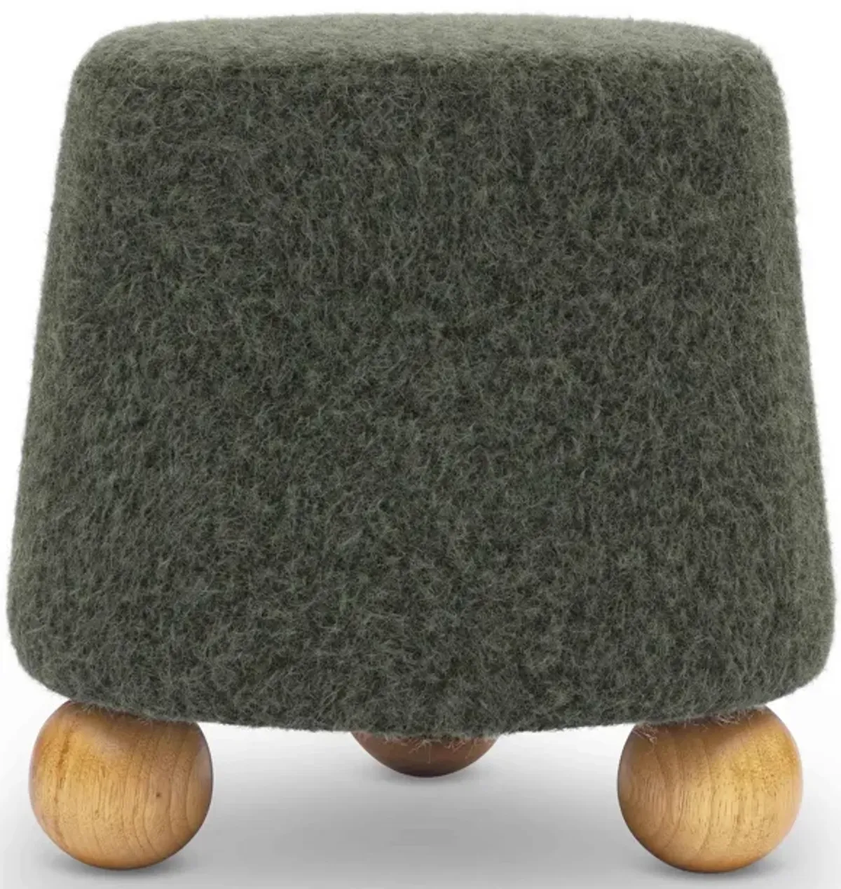 Jaine Forest Green Loose Mohair Ottoman