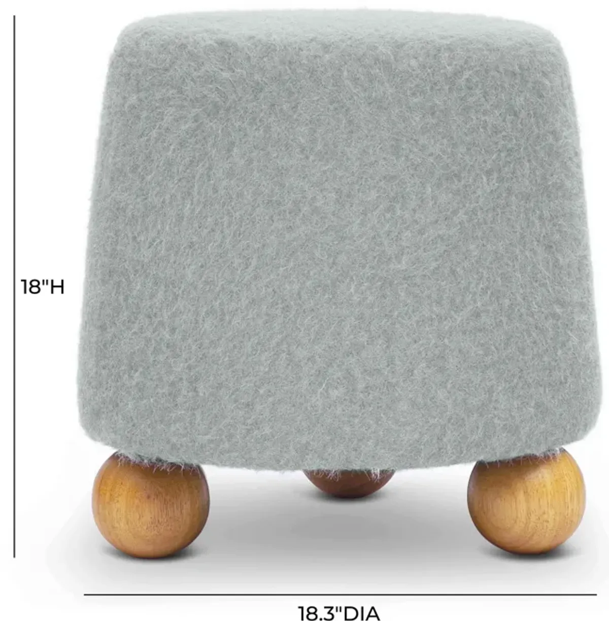 Jaine Stone Grey Loose Mohair Ottoman