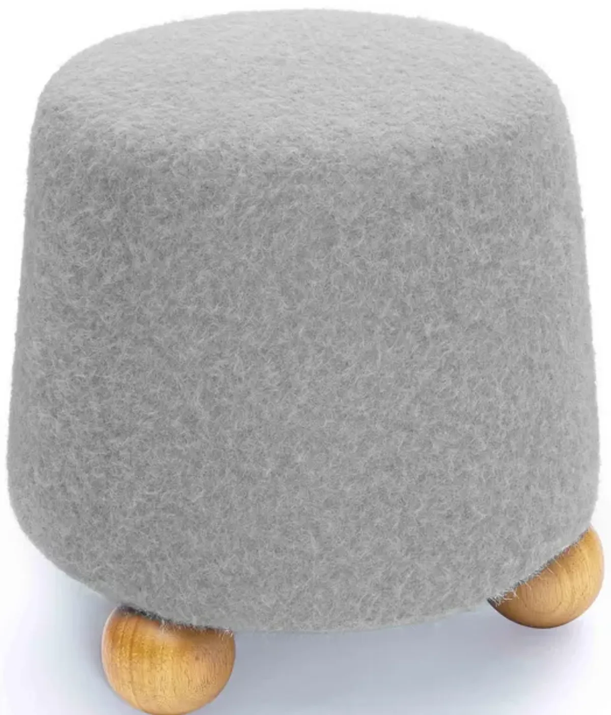 Jaine Stone Grey Loose Mohair Ottoman