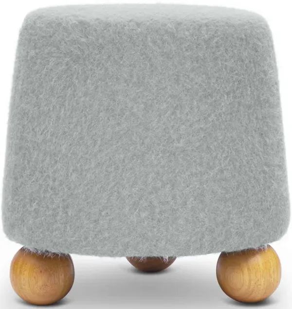 Jaine Stone Grey Loose Mohair Ottoman