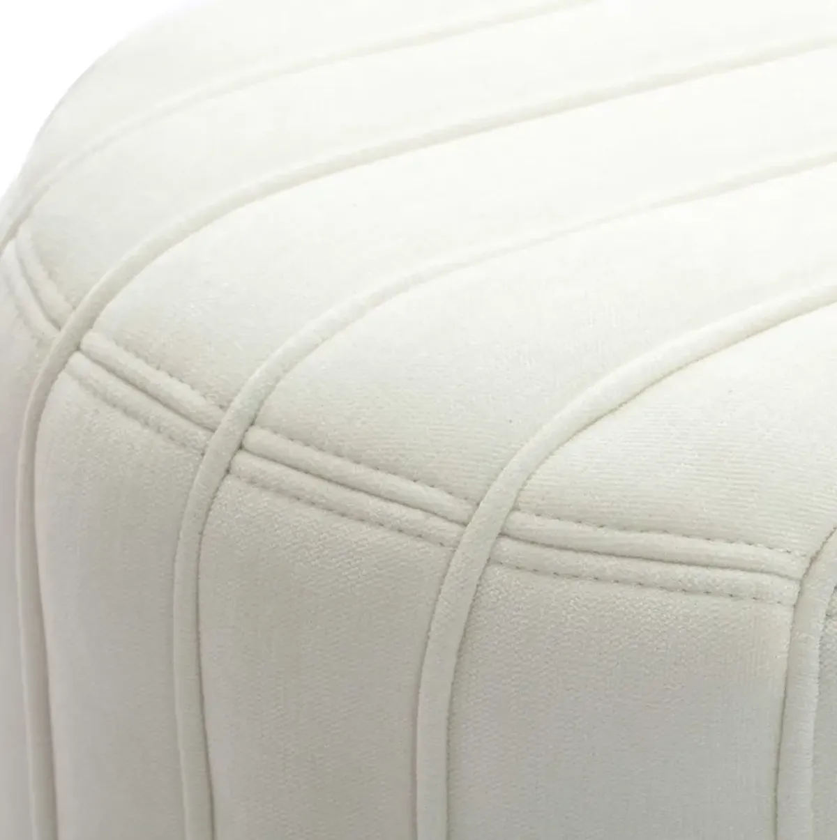 Pouch Cream Chenille Ottoman