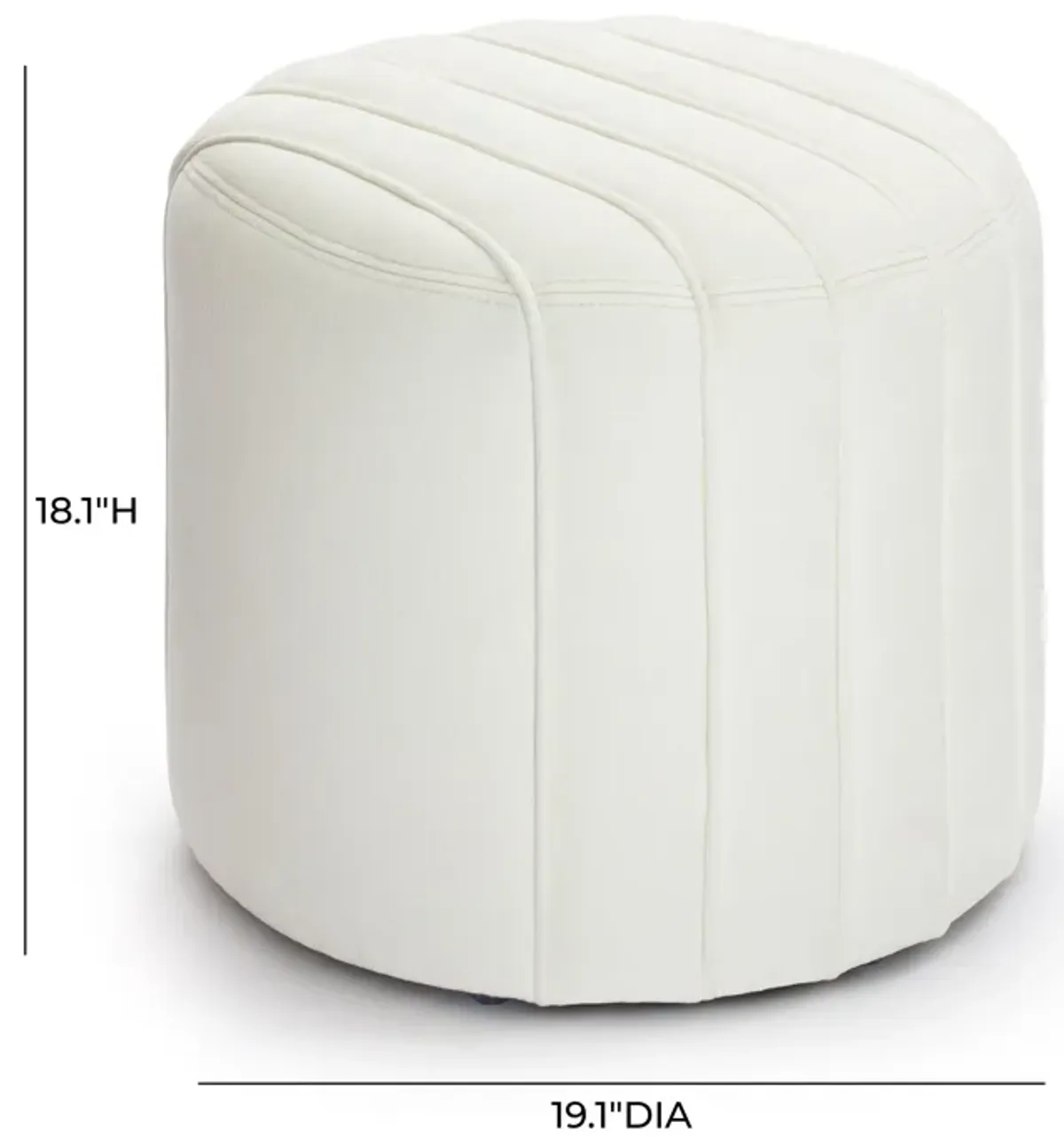 Pouch Cream Chenille Ottoman