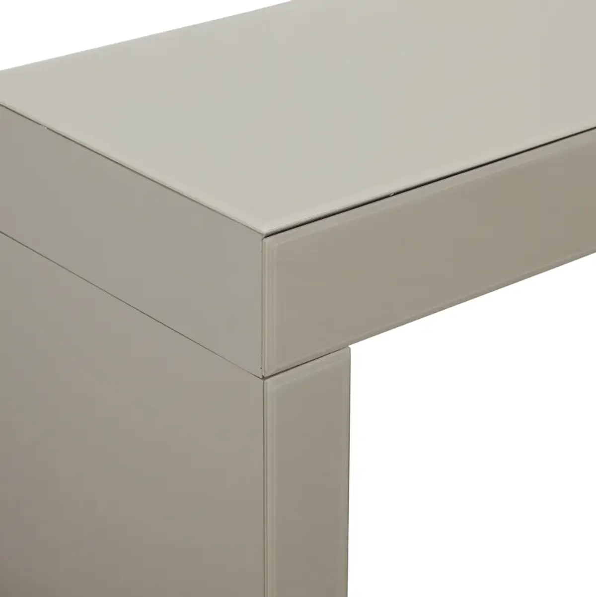 Raya Warm Grey Glass Console Desk