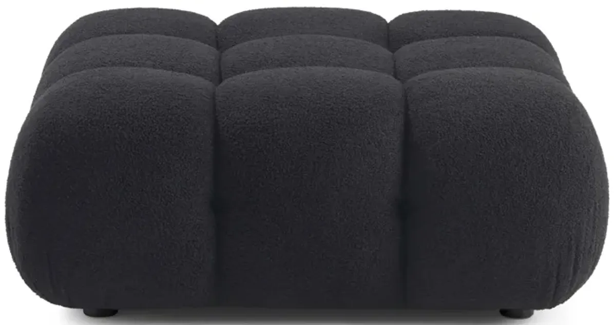 Calliope Black Vegan Shearling Modular Ottoman