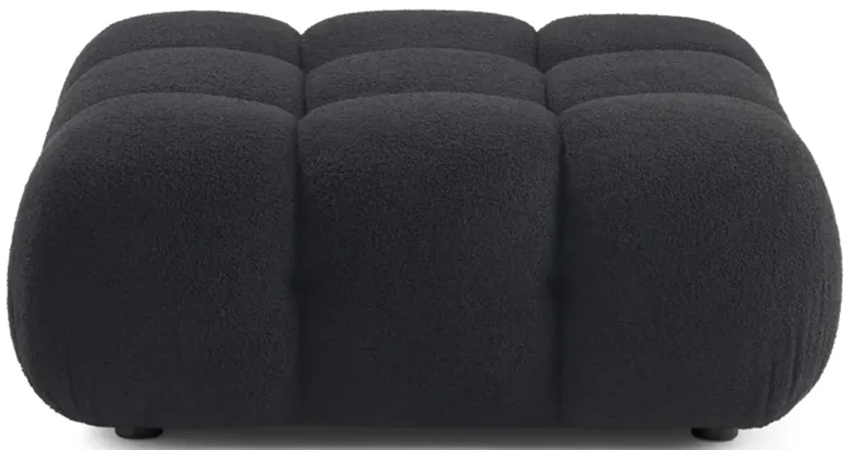Calliope Black Vegan Shearling Modular Ottoman