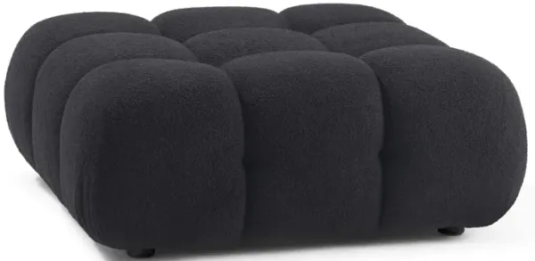 Calliope Black Vegan Shearling Modular Ottoman