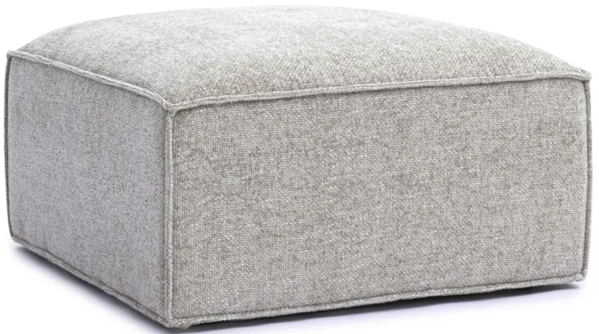 Mindy Taupe Chenille Basketweave Ottoman