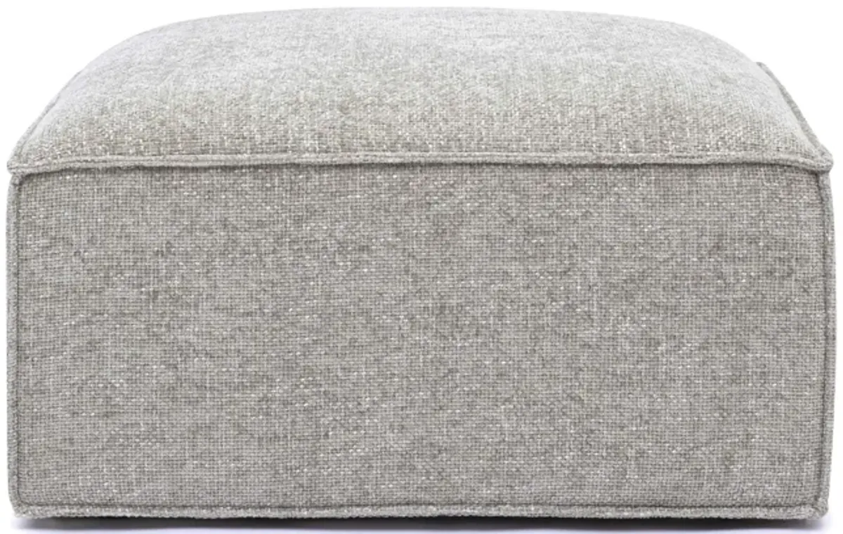 Mindy Taupe Chenille Basketweave Ottoman