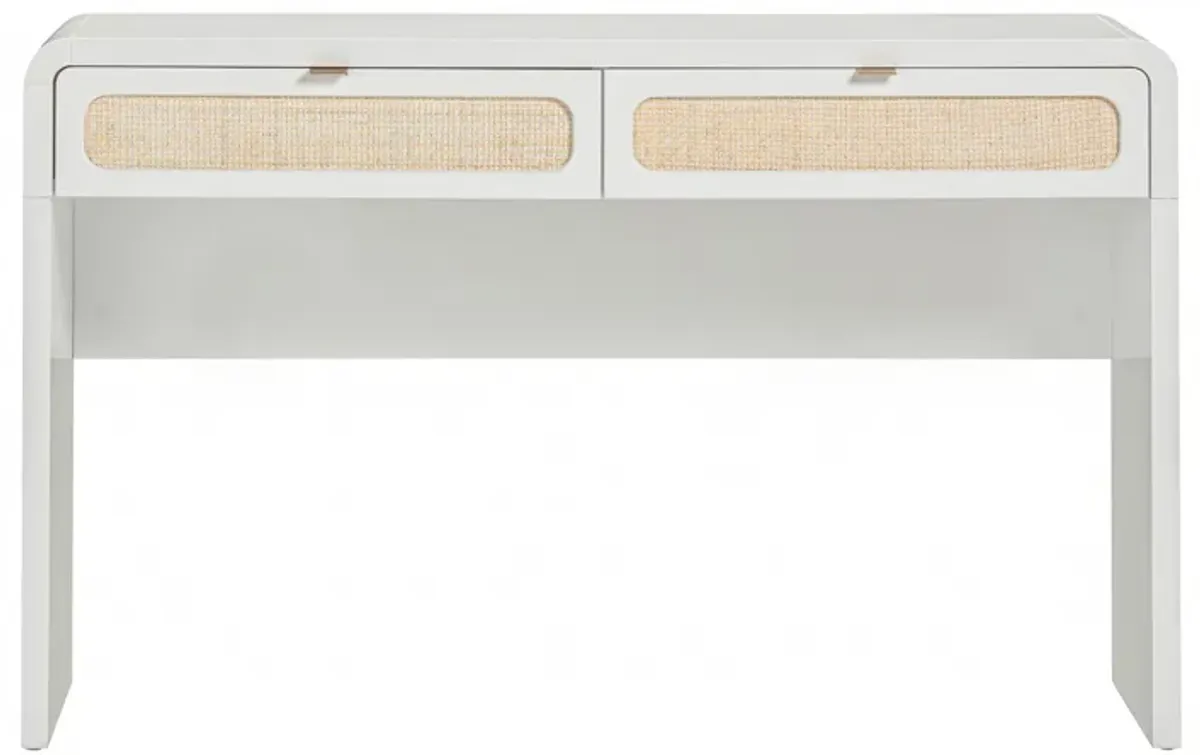 Patty White Rattan Console Desk
